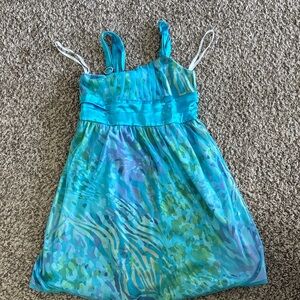 Ava & Viv Girls Aqua and Teal Sleeveless Dress